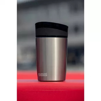 SIGG 8695.50 Garrafa térmica de vácuo Hot & Cold One-Hand Push-Button, 0,27 L, Preto Obsidiana, Aço inoxidável