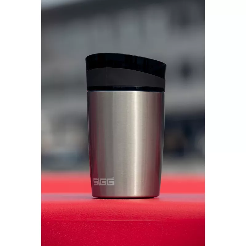 SIGG 8695.50 Garrafa térmica de vácuo Hot & Cold One-Hand Push-Button, 0,27 L, Preto Obsidiana, Aço inoxidável
