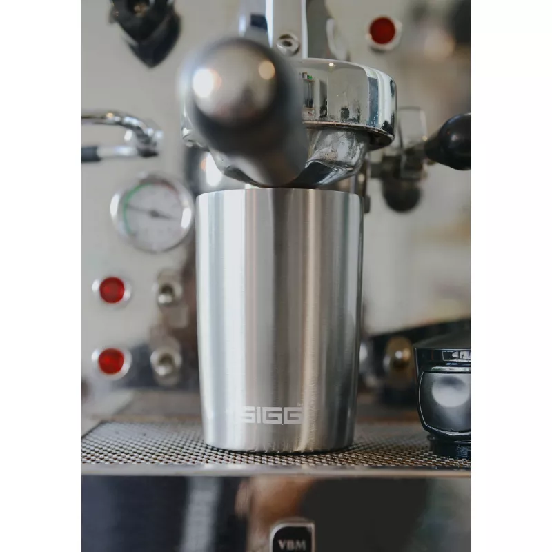 SIGG 8695.50 Garrafa térmica de vácuo Hot & Cold One-Hand Push-Button, 0,27 L, Preto Obsidiana, Aço inoxidável