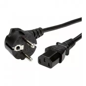 Synergy 21 Cabo de alimentação 230V Ficha Schuko CEE 7/7 para conector fêmea IEC-C13 1m Preto