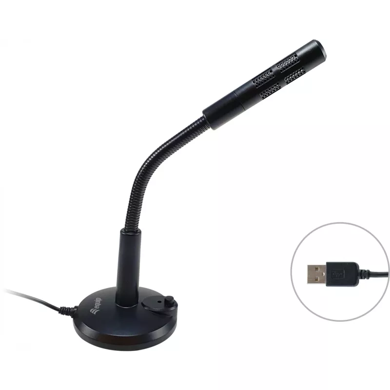 Equip Microfone de secretária com ângulo ajustável, ligação USB, Preto