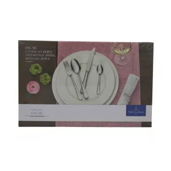 Villeroy & Boch Oscar Conjunto de talheres 24 peças, aço inoxidável 18/10, polido