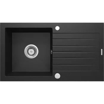 Lava-loiça de granito 1 cuba com escorredor DEANTE Graphite Metallic ZORBA