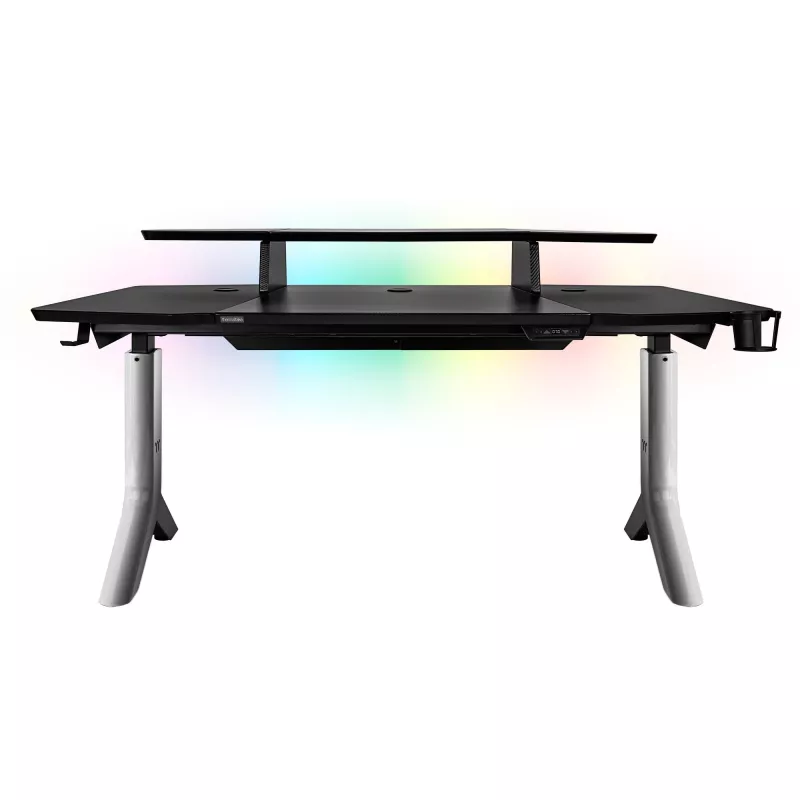 Thermaltake ARGENT P900 Secretária Gaming Inteligente - Formato L - Regulação elétrica de altura - Preto