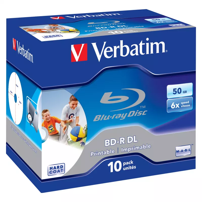 Verbatim BD-R DL 50GB 6x Inkjet Printable Jewel Case pack de 10