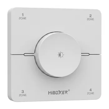 Miboxer Synergy 21 Comando LED 2,4 GHz Dual White CCT 4 Zonas Painel com Regulador Rotativo Branco (KOS-W)