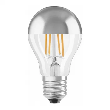 LEDVANCE Lâmpada LED 6,5W E27 650lm 2700K branco quente Coroa prateada 300°
