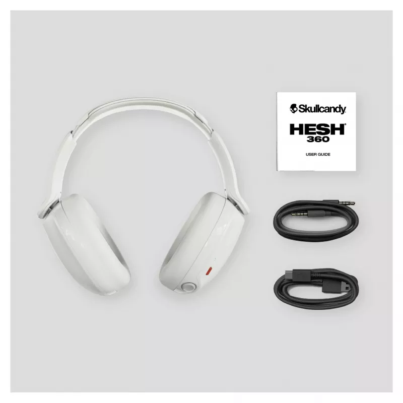 Skullcandy Hesh 360 Auscultadores Over-Ear Sem Fios, Bluetooth 5.0, Cancelamento Ativo de Ruído, Branco