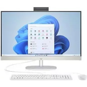 HP 27-cr1071ng Intel Core Ultra 7 155U All-in-One PC, Ecrã IPS FHD 27 polegadas, 16 GB DDR5, 1 TB SSD, Windows 11 Home, Natural Silver