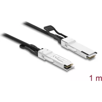 Delock cabo Twinax QSFP28 macho para QSFP28 macho 100 Gbps 1 m