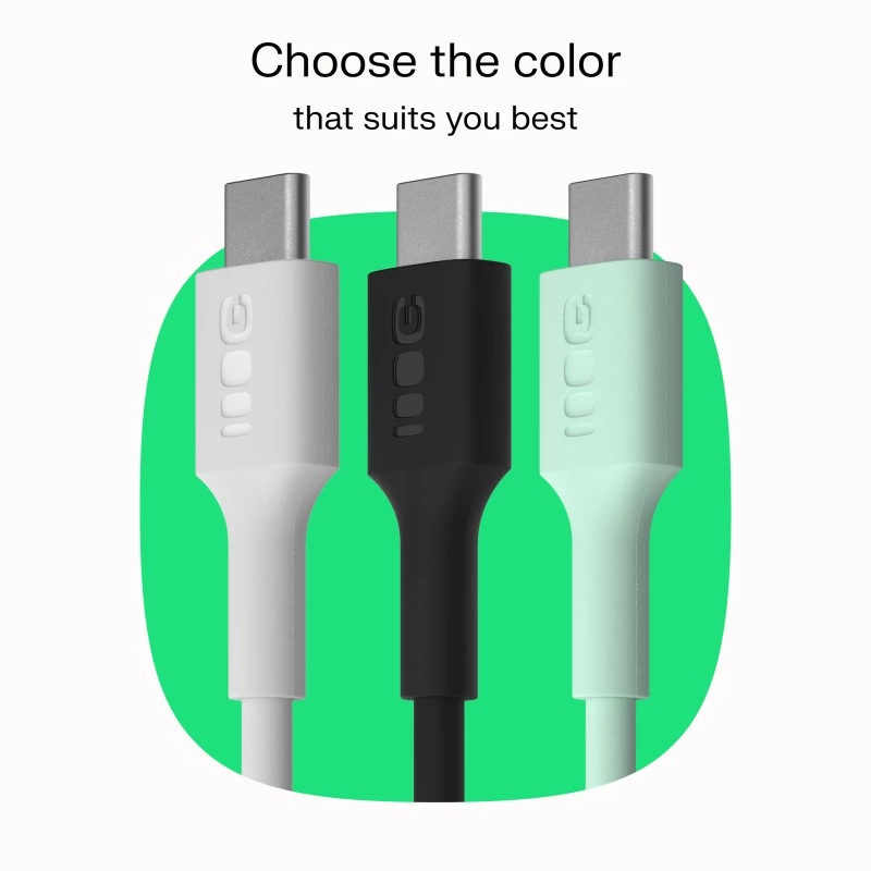 GREEN CELL Cabo de Silicone PowerFlex USB-C para USB-C 100W 1,2m Preto