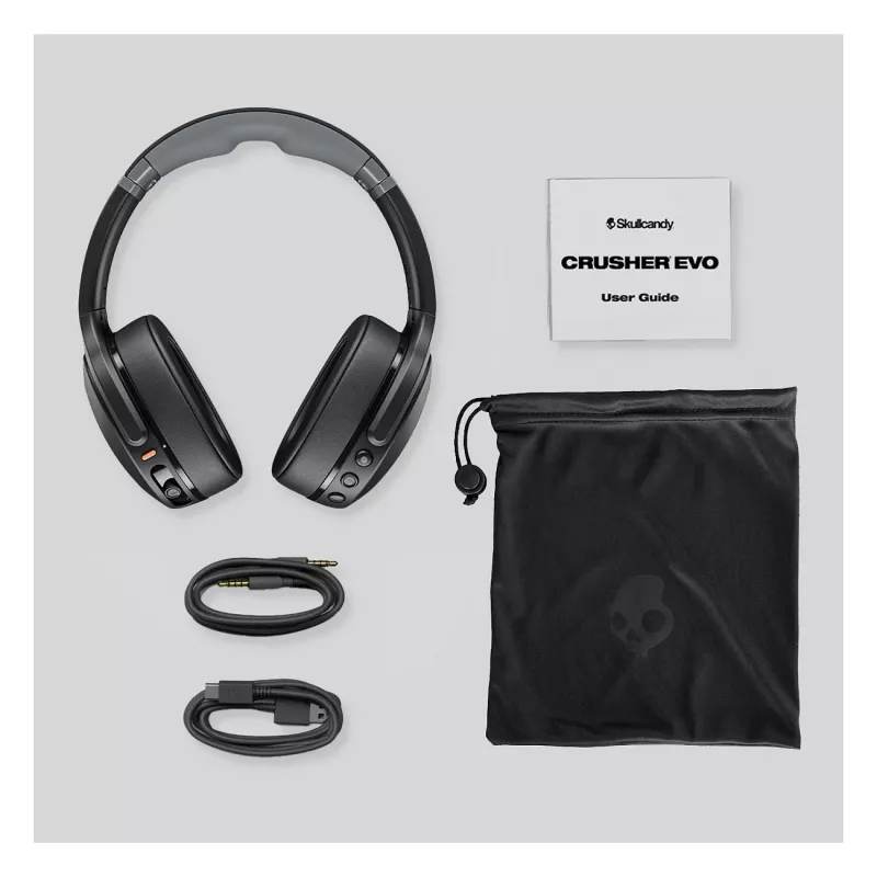 Skullcandy Crusher Evo Auscultadores Over-Ear Sem Fios com Sensory Bass, Bluetooth 5.0, 40 horas de bateria, Branco