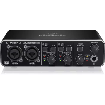 Behringer UMC202HD Interface de Áudio USB com Pré-amplificadores MIDAS