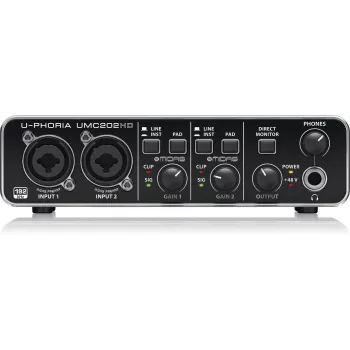 Behringer UMC202HD Interface de Áudio USB com Pré-amplificadores MIDAS