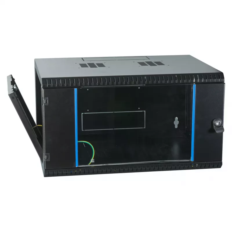 EFB-ELEKTRONIK Armário de Parede 19 polegadas 6U, fixo, 1 peça, RAL 9005 Preto Profundo, Profundidade 450 mm (691706VTS.45)