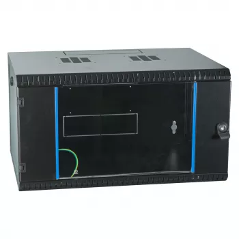 EFB-ELEKTRONIK Armário de Parede 19 polegadas 6U, fixo, 1 peça, RAL 9005 Preto Profundo, Profundidade 450 mm (691706VTS.45)
