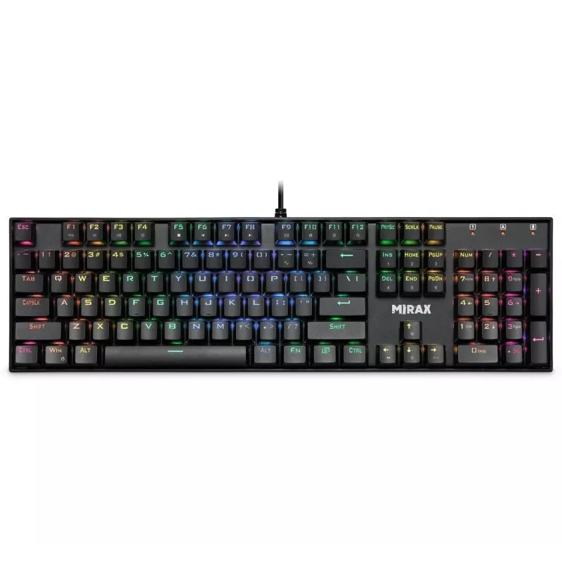 Defender Mirax GK-352 Teclado Gaming Mecânico, Outemu Blue Switches, Iluminação RGB, Com Fios USB, Preto