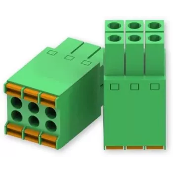 Teltonika Networks Conector de Alimentação 2x3-Pin - Bloco de Terminais, 6-Pin, 10A, 300V, Verde