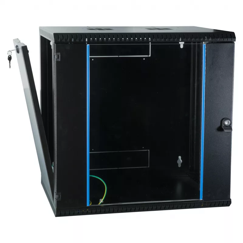 EFB Elektronik EFB armário de parede de 19 polegadas 12U, fixo, numa só peça, RAL 9005, profundidade 450 mm