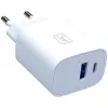 Carregador de parede 3MK FlowPower 30W USB-A USB-C PD 3.0 QC 4+ branco
