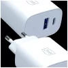 Carregador de parede 3MK FlowPower 30W USB-A USB-C PD 3.0 QC 4+ branco