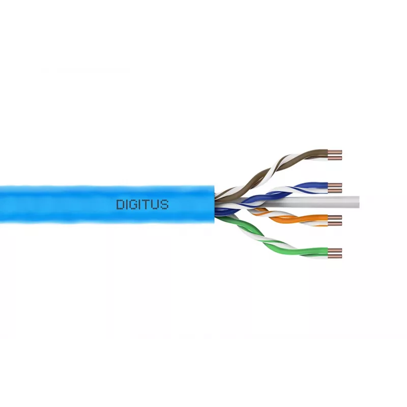 Cabo de instalação DIGITUS CAT 6A U/UTP Dca AWG 23/1 LSOH 100m azul rolo
