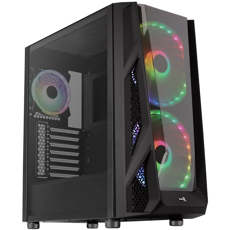 Midi-Tower Aerocool NightHawk Duo, vidro temperado - preto