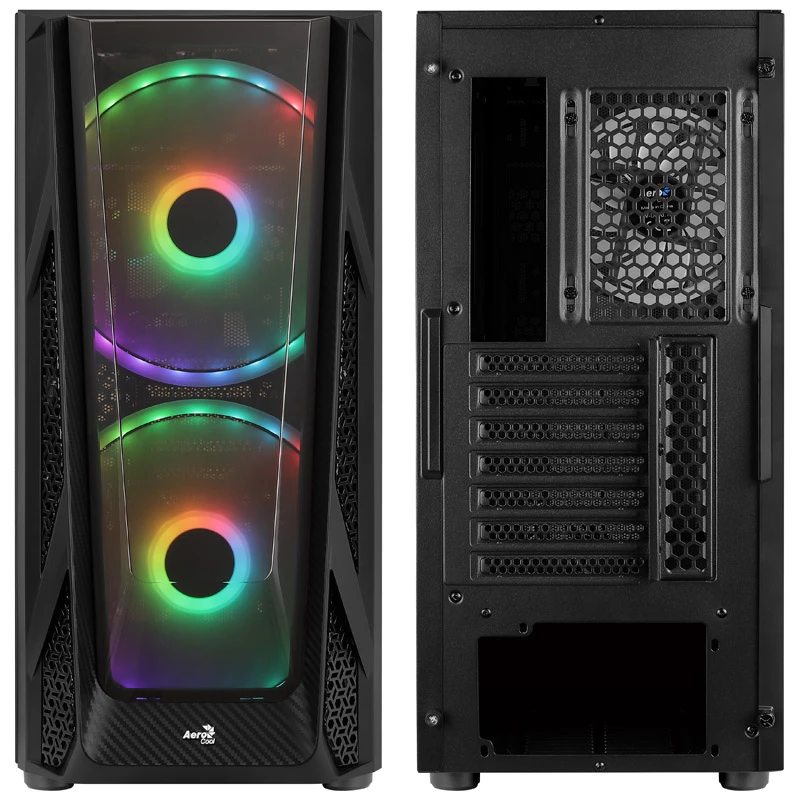 Midi-Tower Aerocool NightHawk Duo, vidro temperado - preto