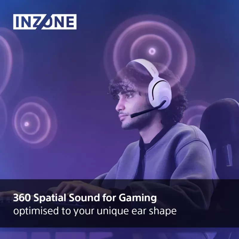 Headset gaming Sony INZONE H5 Wireless over-ear com microfone branco