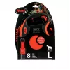 Trela retrátil para cão FLEXI XTREME L fita 8m - até 55kg laranja