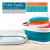 Cesto de roupa dobrável Beldray LA034816TQFEU7, branco/menta