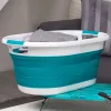 Cesto de roupa dobrável Beldray LA034816TQFEU7, branco/menta