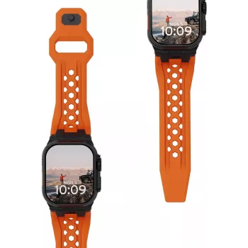 Pulseira URBAN ARMOR GEAR UAG Monarch para Apple Watch Ultra/44/45/46mm - laranja / titânio preto