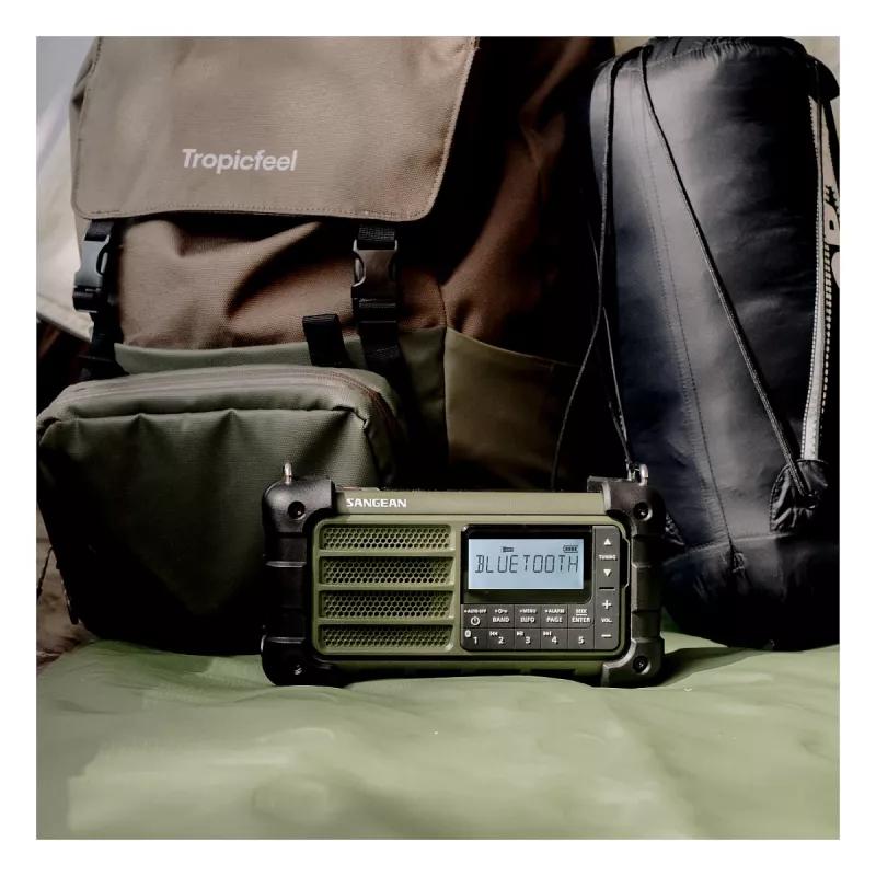 Rádio de emergência portátil Sangean MMR-99 AM/FM verde floresta