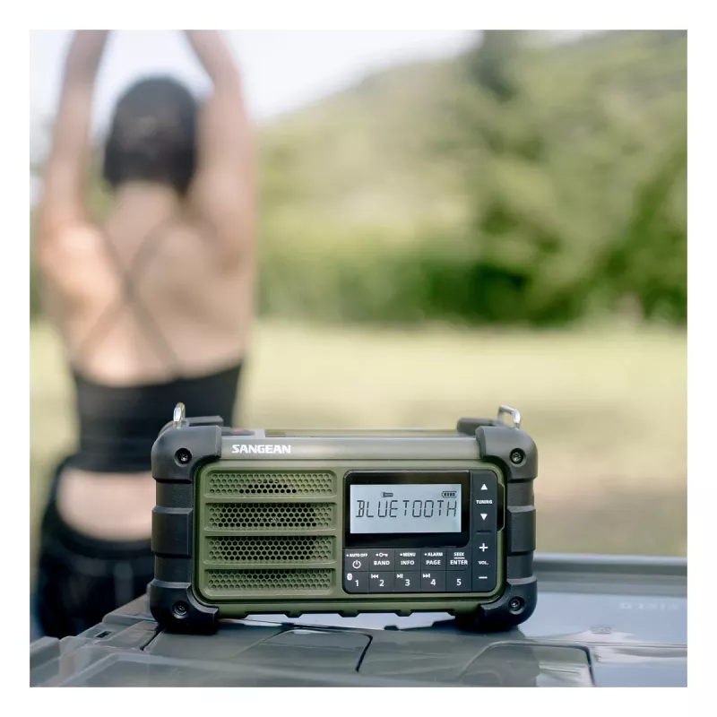 Rádio de emergência portátil Sangean MMR-99 AM/FM verde floresta
