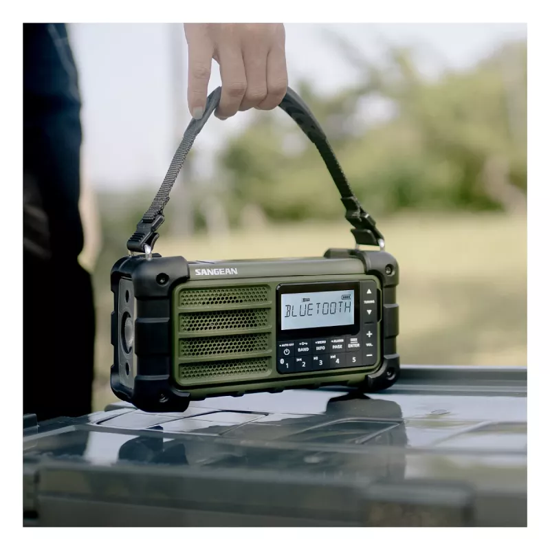 Rádio de emergência portátil Sangean MMR-99 AM/FM verde floresta