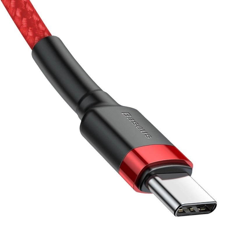 Cabo Baseus Cafule USB-C para USB-C 60W 1m vermelho