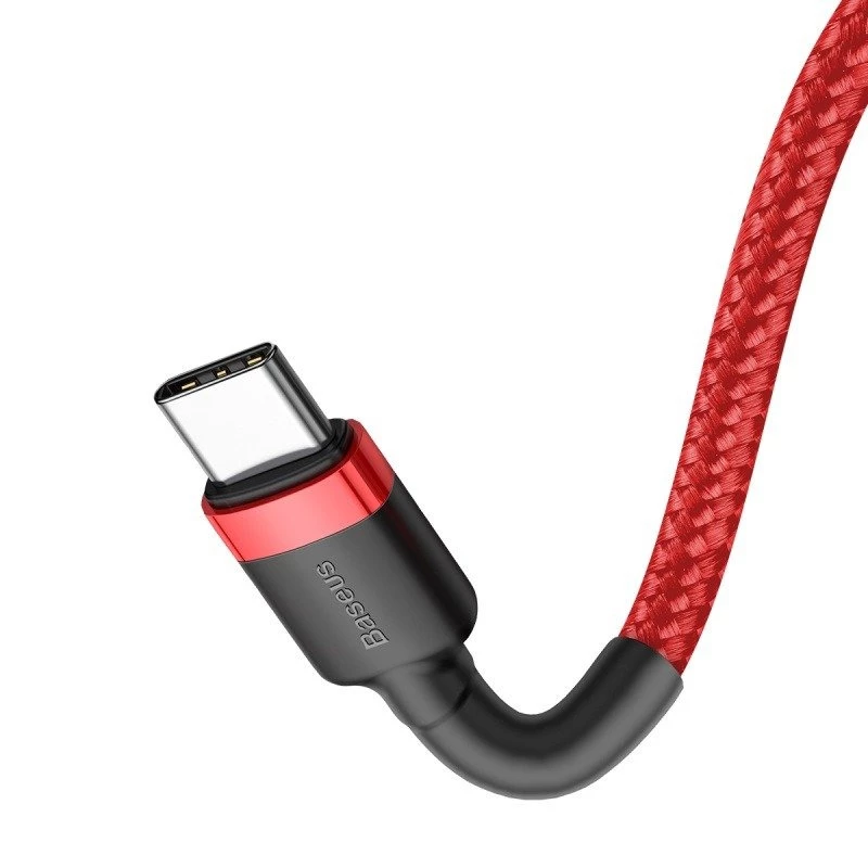 Cabo Baseus Cafule USB-C para USB-C 60W 1m vermelho