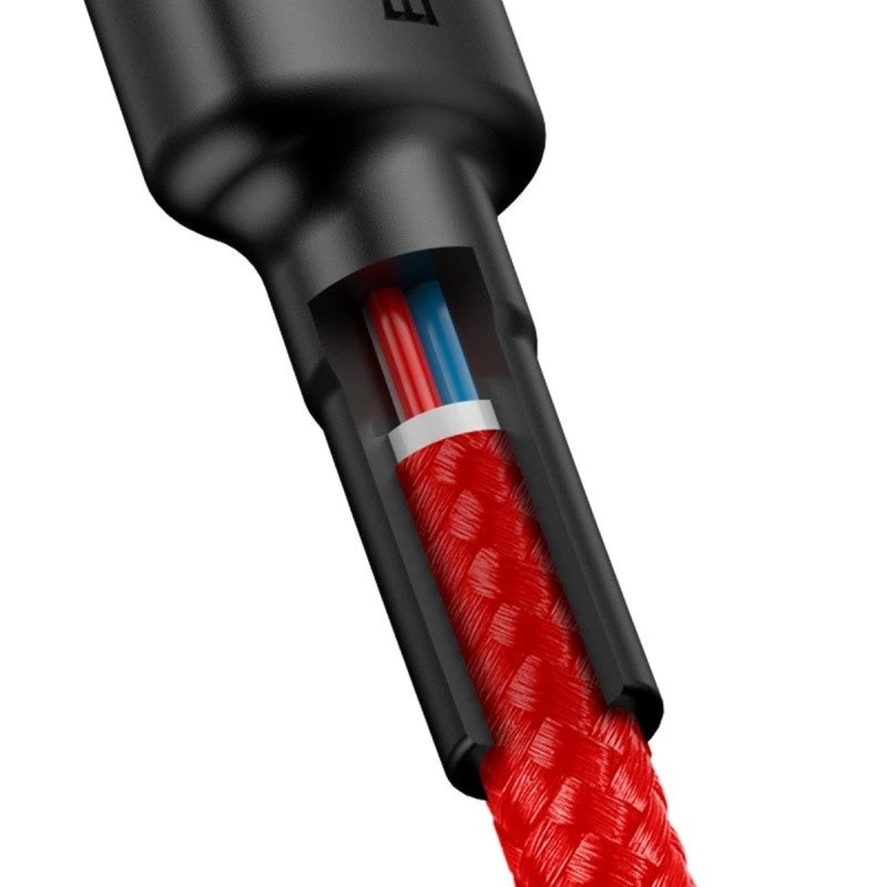 Cabo Baseus Cafule USB-C para USB-C 60W 1m vermelho