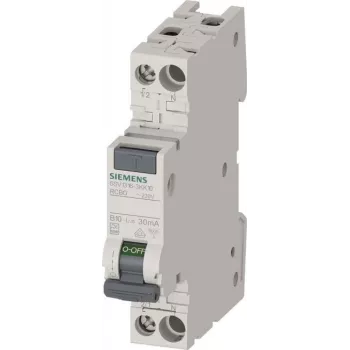 Interruptor diferencial/disjuntor Siemens SENTRON 1TE 1P+N 6kA Type F 30mA B10 - disjuntor magnetotérmico (5SV13163KK10)