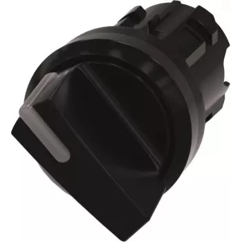 Siemens 3SU1002-2BF10-0AA0 Interruptor rotativo, 22 mm, redondo, plástico, preto, 2 posições, com retenção, iluminável, IP66/IP67/IP69/IP69K