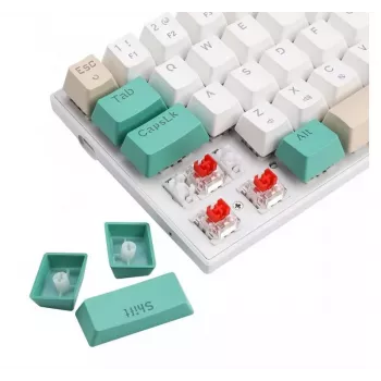 Defender VEXX GK-084 Teclado gaming mecânico, layout 75%, switches Outemu Red, branco