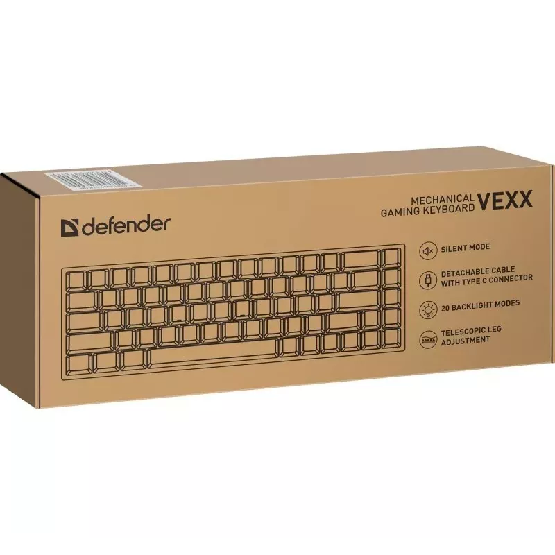 Defender VEXX GK-084 Teclado gaming mecânico, layout 75%, switches Outemu Red, branco