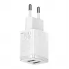 Carregador de parede universal compacto Baseus branco AC 10,5W 2 portas USB-A