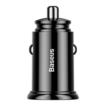 Carregador de carro Baseus Circular 2xUSB QC3.0 5A 30W (preto)