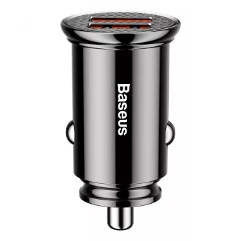 Carregador de carro Baseus Circular 2xUSB QC3.0 5A 30W (preto)