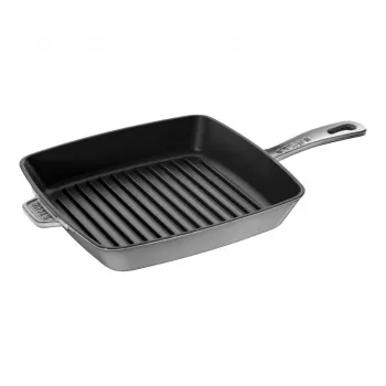 Grelhador quadrado de ferro fundido ZWILLING Staub 26 cm cinzento grafite