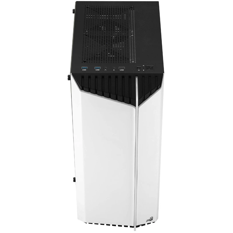 Aerocool Bionic V1 Midi-Tower, RGB, vidro temperado - preto/branco