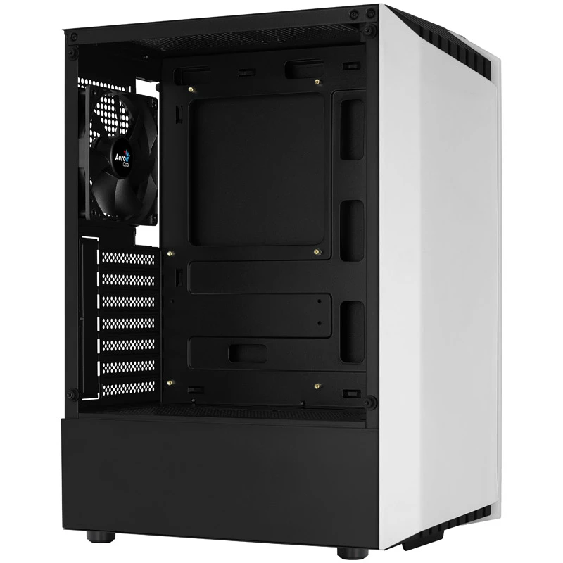 Aerocool Bionic V1 Midi-Tower, RGB, vidro temperado - preto/branco