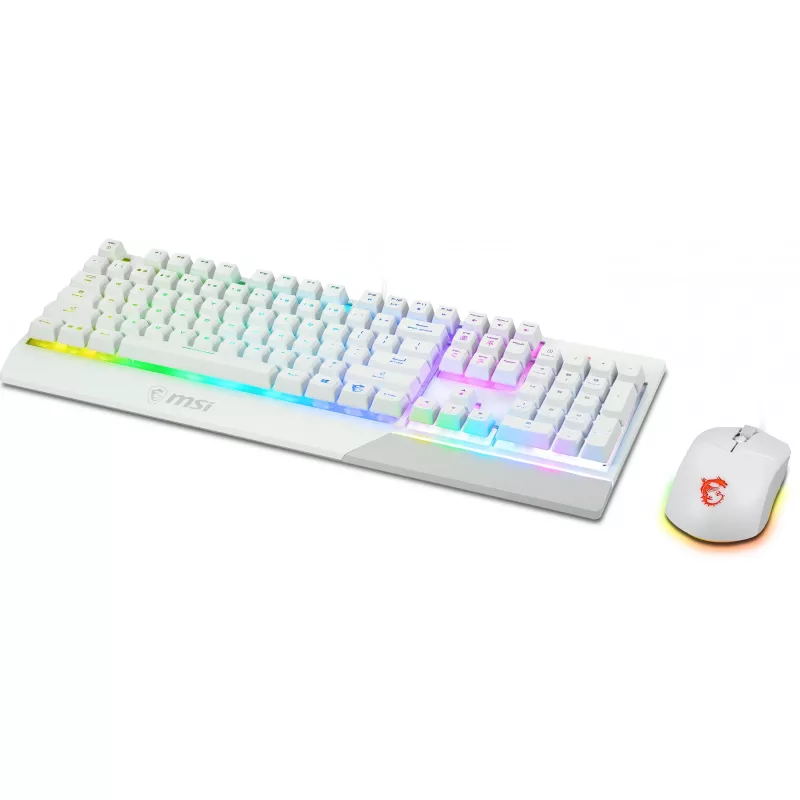 Conjunto de teclado e rato para gaming MSI Vigor GK30 Combo White (DE Layout)
